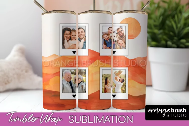 Photo Tumbler Wrap, Boho Family Frame Tumbler Sublimation