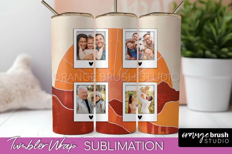Photo Tumbler Wrap, Boho Family Frame Tumbler Sublimation