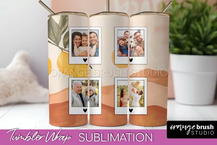 Photo Tumbler Wrap, Boho Family Frame Tumbler Sublimation