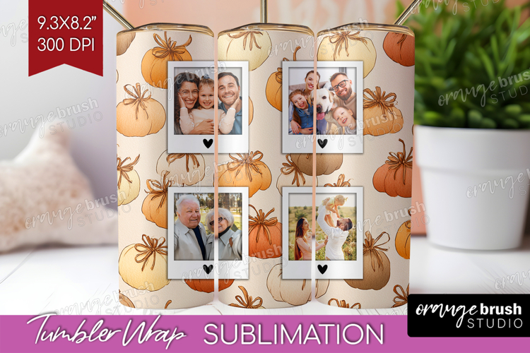 Pumpkun Photo Tumbler PNG - Fall Picture Tumbler Wrap
