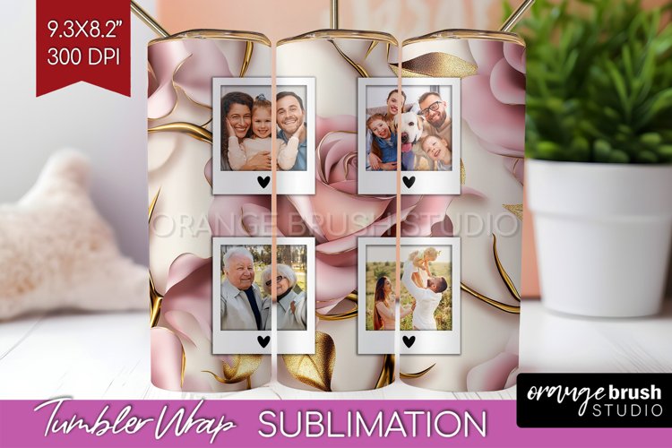 Rose Photo Tumbler PNG - Floral Picture Tumbler Wrap