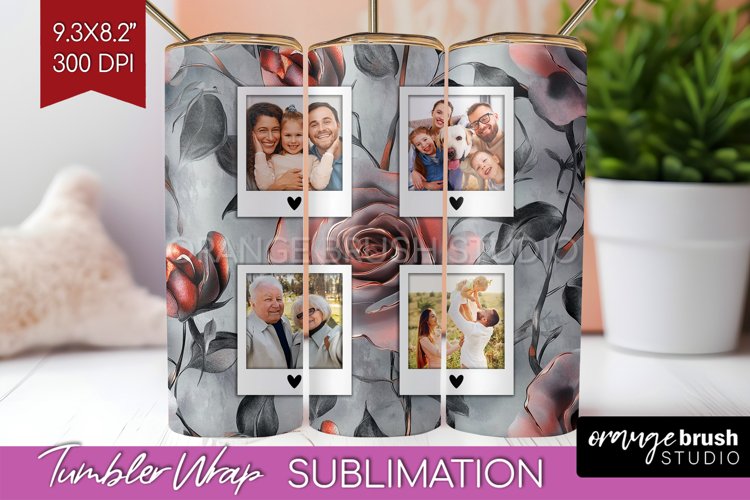 Rose Photo Tumbler PNG - Floral Picture Tumbler Wrap