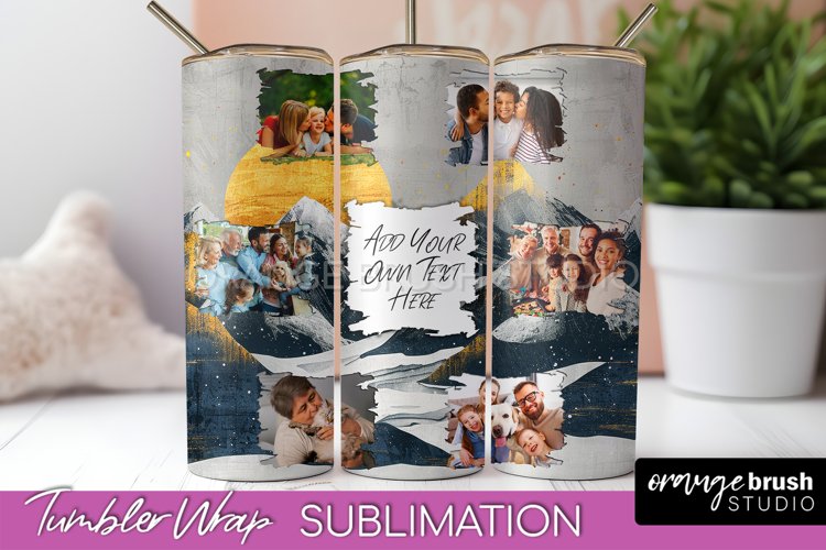 Photo Tumbler Wrap, Boho Family Frame Tumbler Sublimation