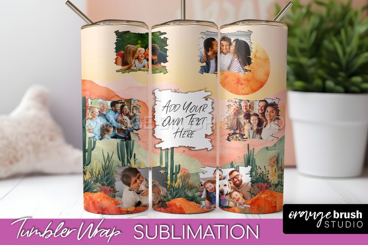 Photo Tumbler Wrap, Boho Family Frame Tumbler Sublimation