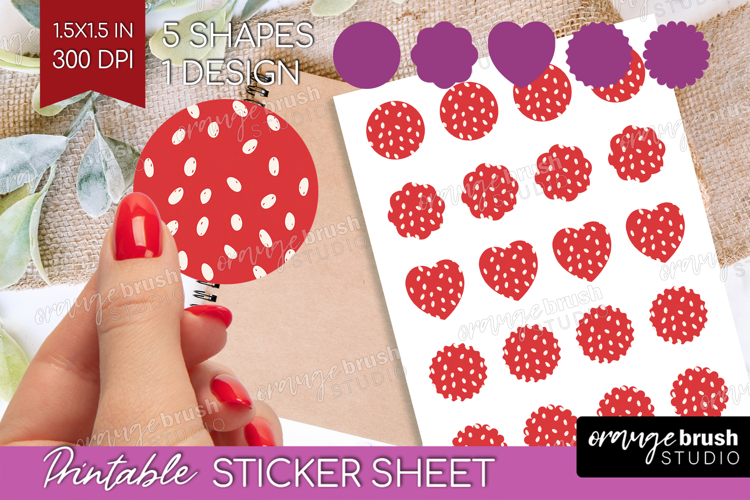 Abstract Fruit Round Sticker - Tutti Frutti Printable Sheet