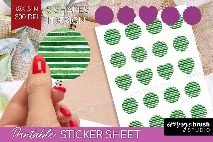 Abstract Fruit Round Sticker - Tutti Frutti Printable Sheet