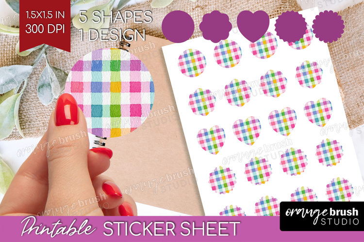 Abstract Fruit Round Sticker - Tutti Frutti Printable Sheet