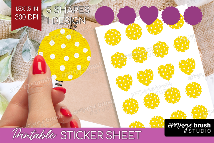 Abstract Fruit Round Sticker - Tutti Frutti Printable Sheet