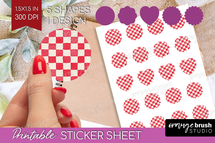 Abstract Fruit Round Sticker - Tutti Frutti Printable Sheet