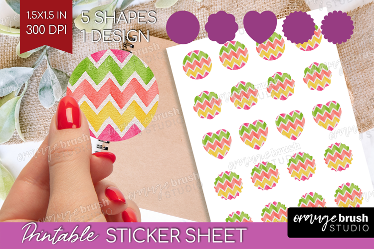 Abstract Fruit Round Sticker - Tutti Frutti Printable Sheet