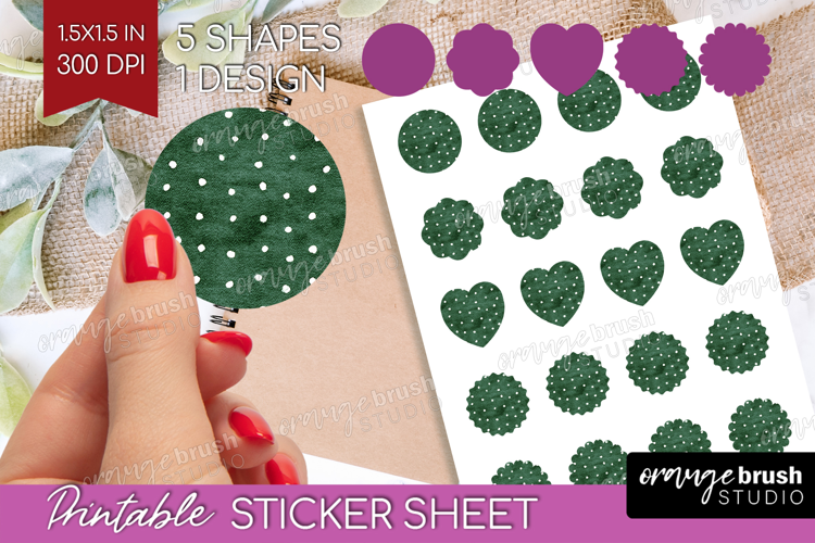 Abstract Fruit Round Sticker - Tutti Frutti Printable Sheet