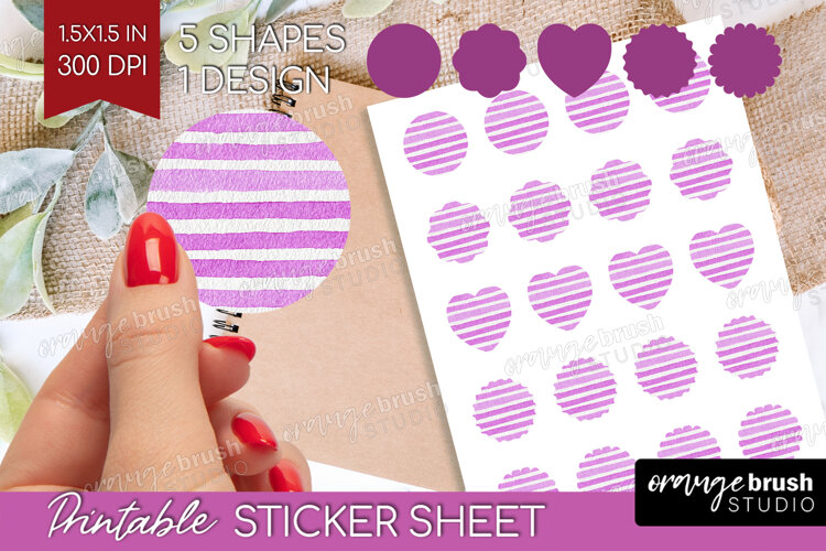Abstract Fruit Round Sticker - Tutti Frutti Printable Sheet example image 1