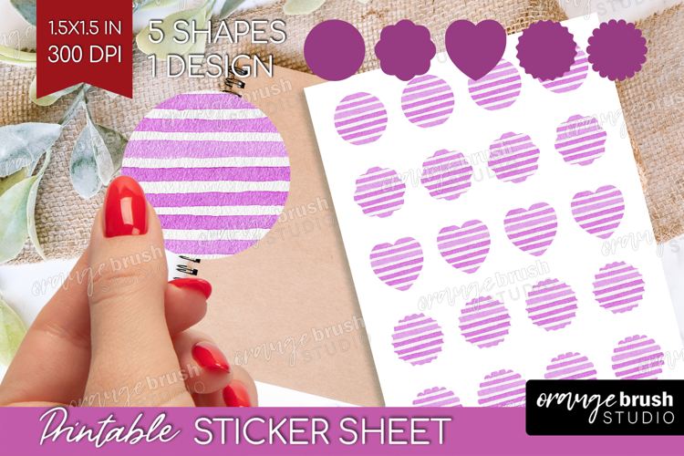 Abstract Fruit Round Sticker - Tutti Frutti Printable Sheet