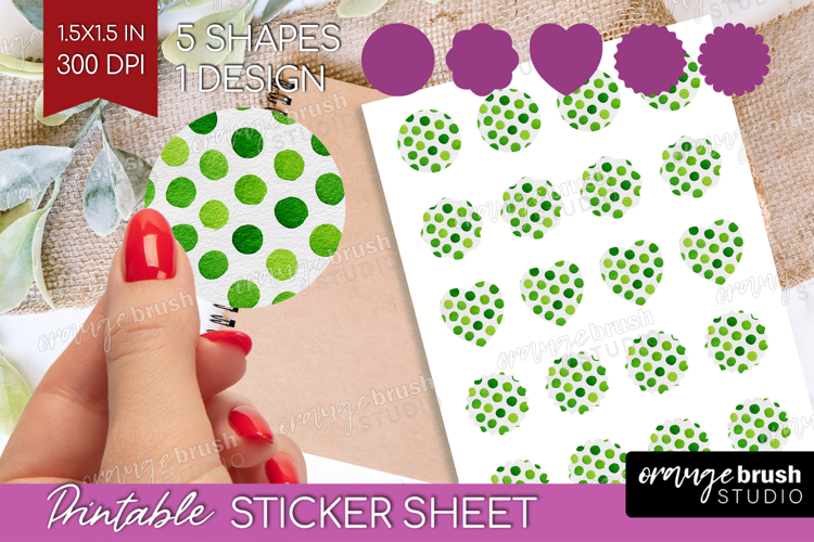 Abstract Fruit Round Sticker - Tutti Frutti Printable Sheet