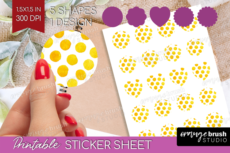 Abstract Fruit Round Sticker - Tutti Frutti Printable Sheet