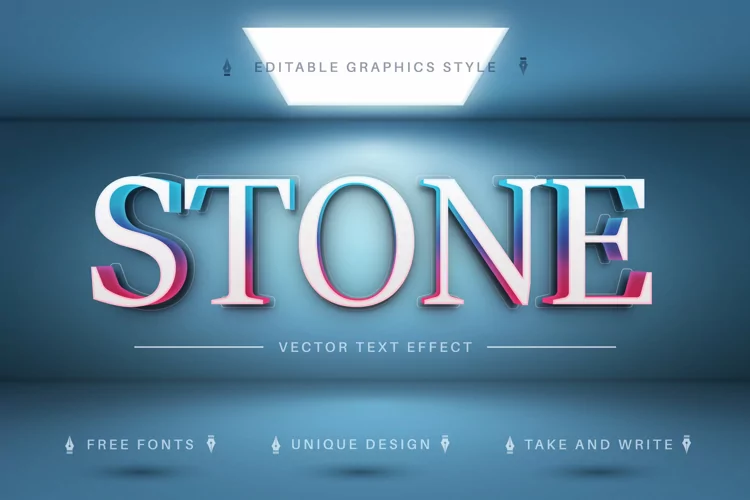 Stone Two Color - Editable Text Effect, Font Style