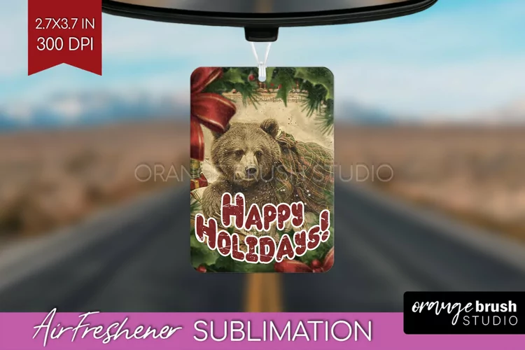 Vintage Christmas Air Freshener PNG - Xmas Car Freshener