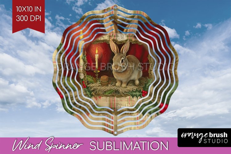 Vintage Christmas Wind Spinner PNG - Retro Xmas Sublimation example image 1