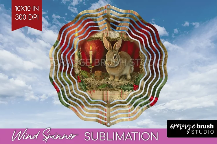 Vintage Christmas Wind Spinner PNG - Retro Xmas Sublimation
