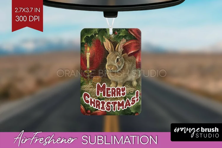 Vintage Christmas Air Freshener PNG - Xmas Car Freshener