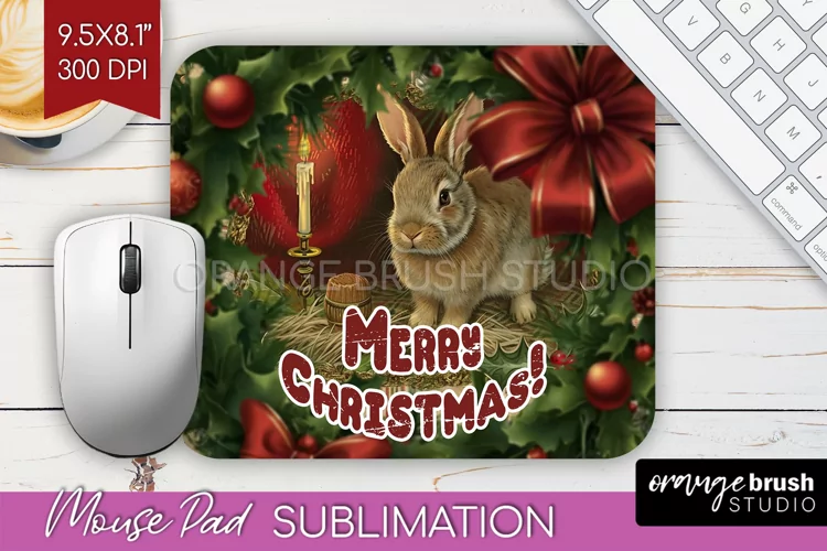 Vintage Christmas Mouse Pad Sublimation - Xmas Mousepad PNG