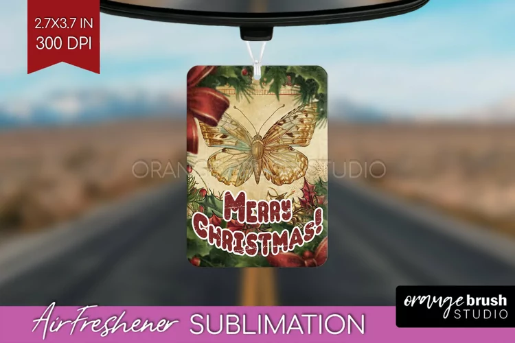 Vintage Christmas Air Freshener PNG - Xmas Car Freshener