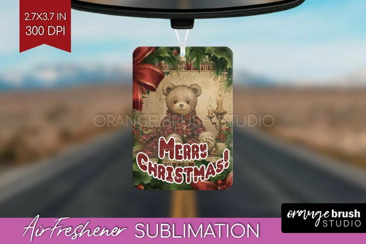 Vintage Christmas Air Freshener PNG - Xmas Car Freshener