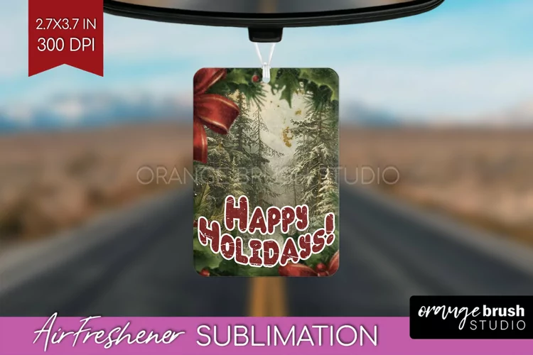 Vintage Christmas Air Freshener PNG - Xmas Car Freshener