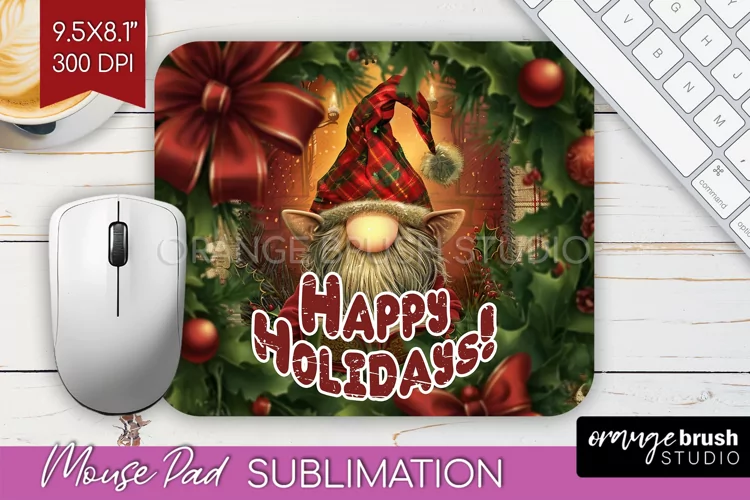 Vintage Christmas Mouse Pad Sublimation - Xmas Mousepad PNG