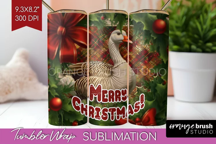 Vintage Christmas Tumbler Wrap - Xmas Tumbler Sublimation