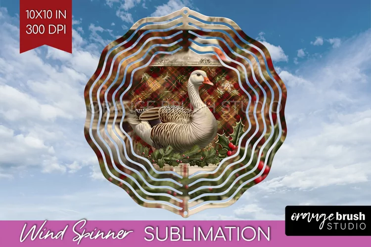 Vintage Christmas Wind Spinner PNG - Retro Xmas Sublimation