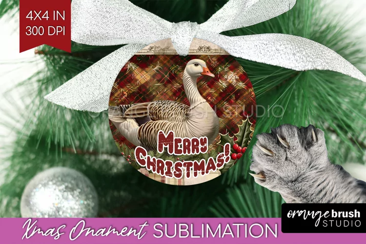 Vintage Christmas Ornament PNG - Retro Xmas Sublimation