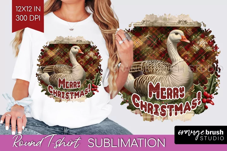 Vintage Christmas Sublimation, Xmas Round Tshirt Background