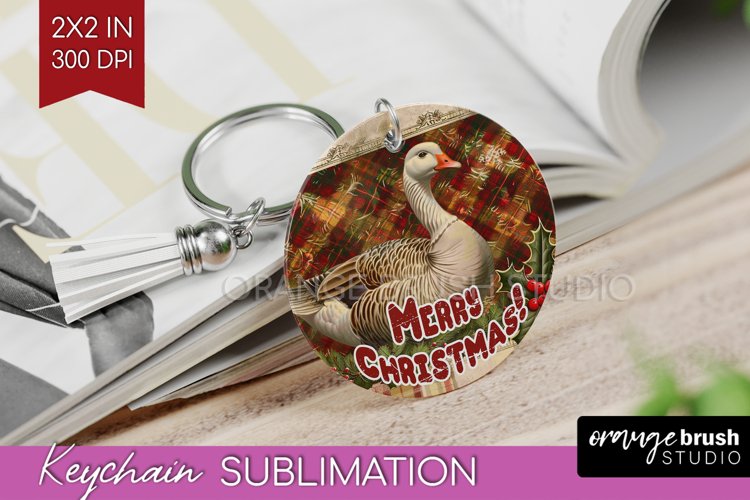 Vintage Christmas Keychain PNG - Xmas Keychain Sublimation