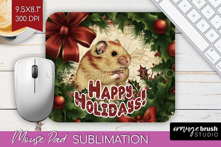Vintage Christmas Mouse Pad Sublimation - Xmas Mousepad PNG
