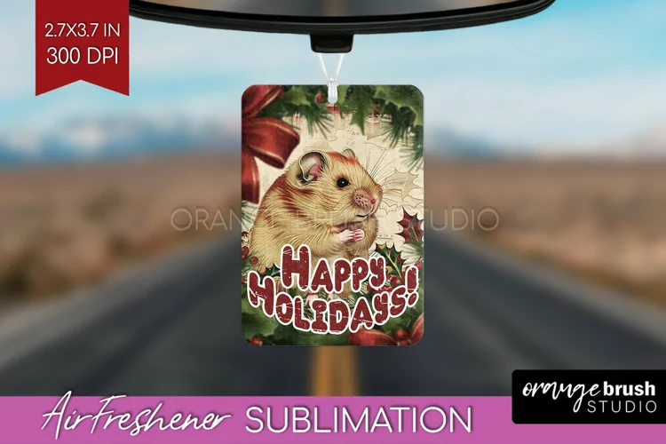Vintage Christmas Air Freshener PNG - Xmas Car Freshener