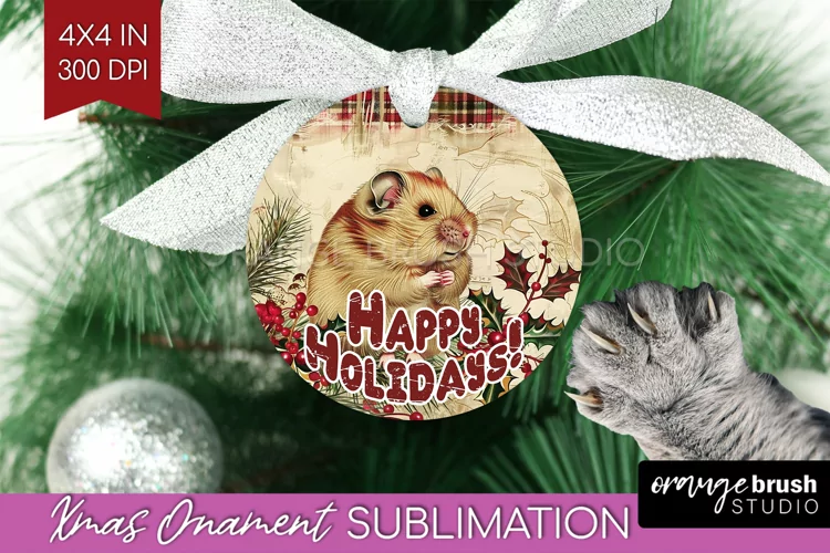 Vintage Christmas Ornament PNG - Retro Xmas Sublimation