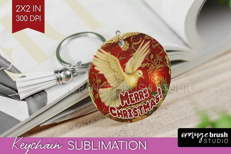 Vintage Christmas Keychain PNG - Xmas Keychain Sublimation