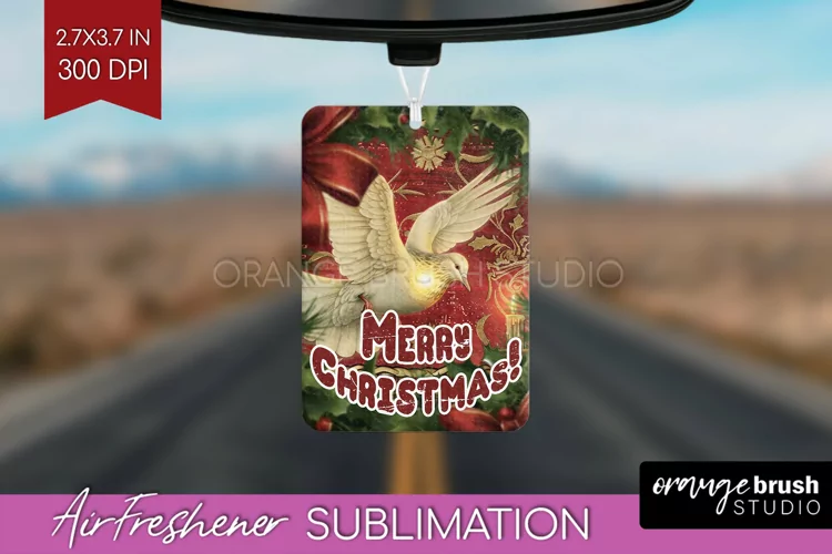 Vintage Christmas Air Freshener PNG - Xmas Car Freshener