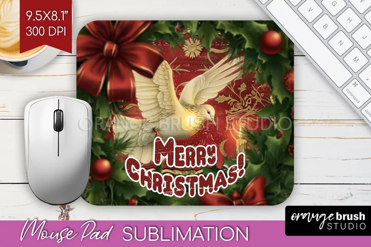 Vintage Christmas Mouse Pad Sublimation - Xmas Mousepad PNG
