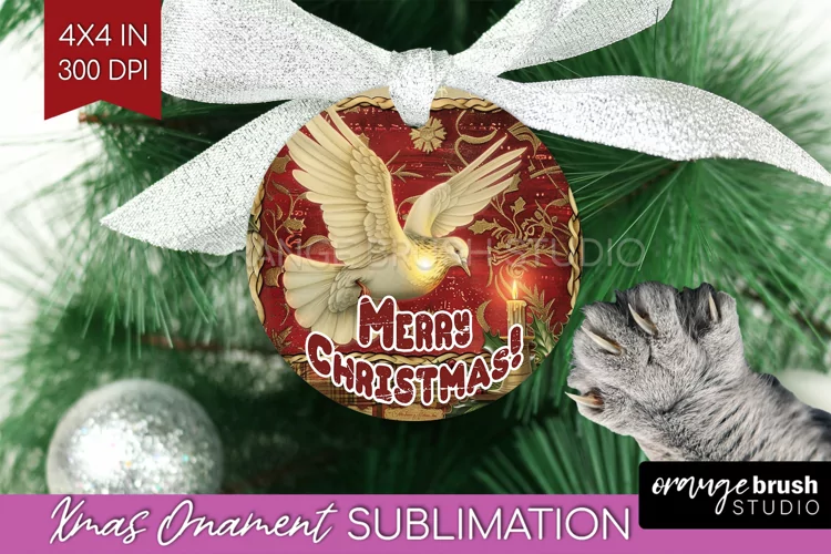 Vintage Christmas Ornament PNG - Retro Xmas Sublimation