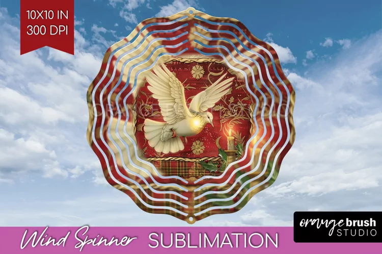 Vintage Christmas Wind Spinner PNG - Retro Xmas Sublimation