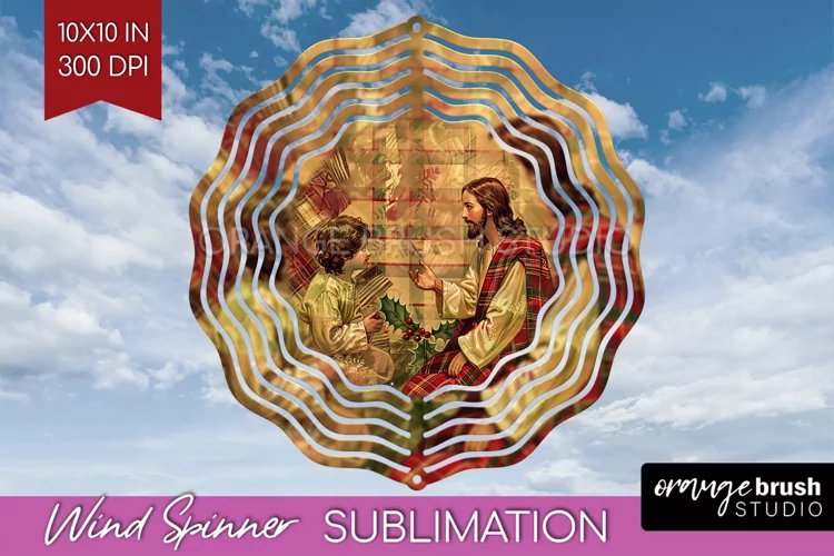 Vintage Christmas Wind Spinner PNG - Retro Xmas Sublimation