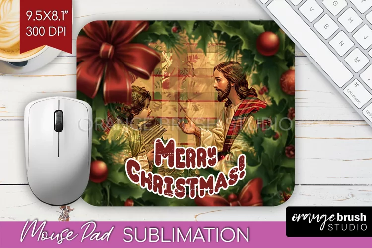 Vintage Christmas Mouse Pad Sublimation - Xmas Mousepad PNG