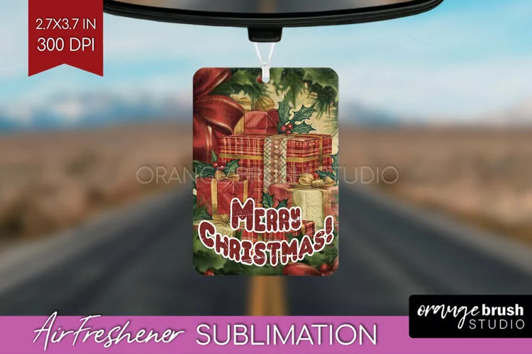 Vintage Christmas Air Freshener PNG - Xmas Car Freshener