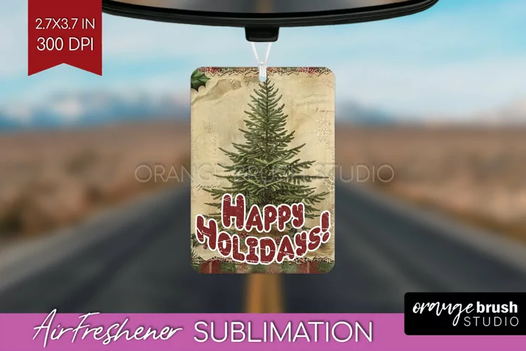 Vintage Christmas Air Freshener PNG - Xmas Car Freshener