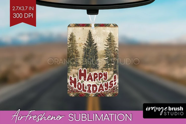 Vintage Christmas Air Freshener PNG - Xmas Car Freshener