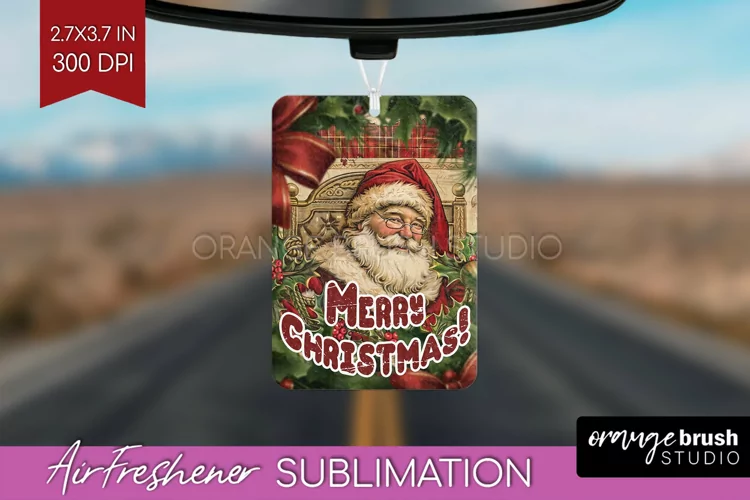 Vintage Christmas Air Freshener PNG - Xmas Car Freshener
