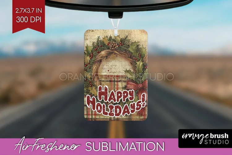 Vintage Christmas Air Freshener PNG - Xmas Car Freshener