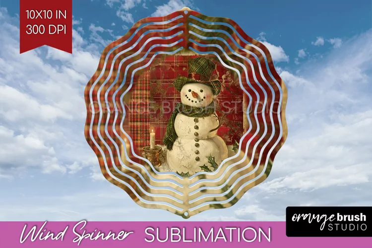 Vintage Christmas Wind Spinner PNG - Retro Xmas Sublimation